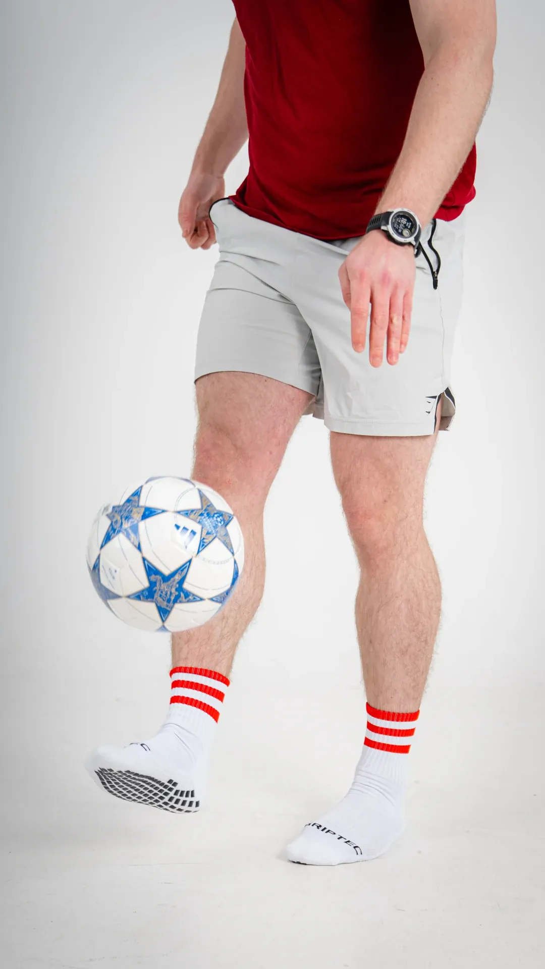 Football-control detail in the studio
