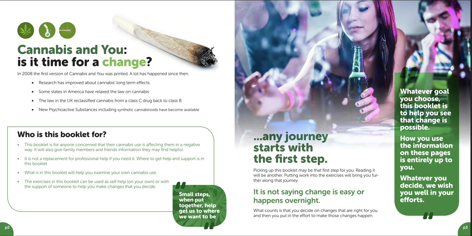 Cannabis and You workbook opening spread