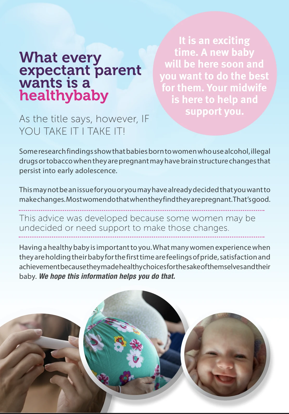Pregnancy resource introductory page